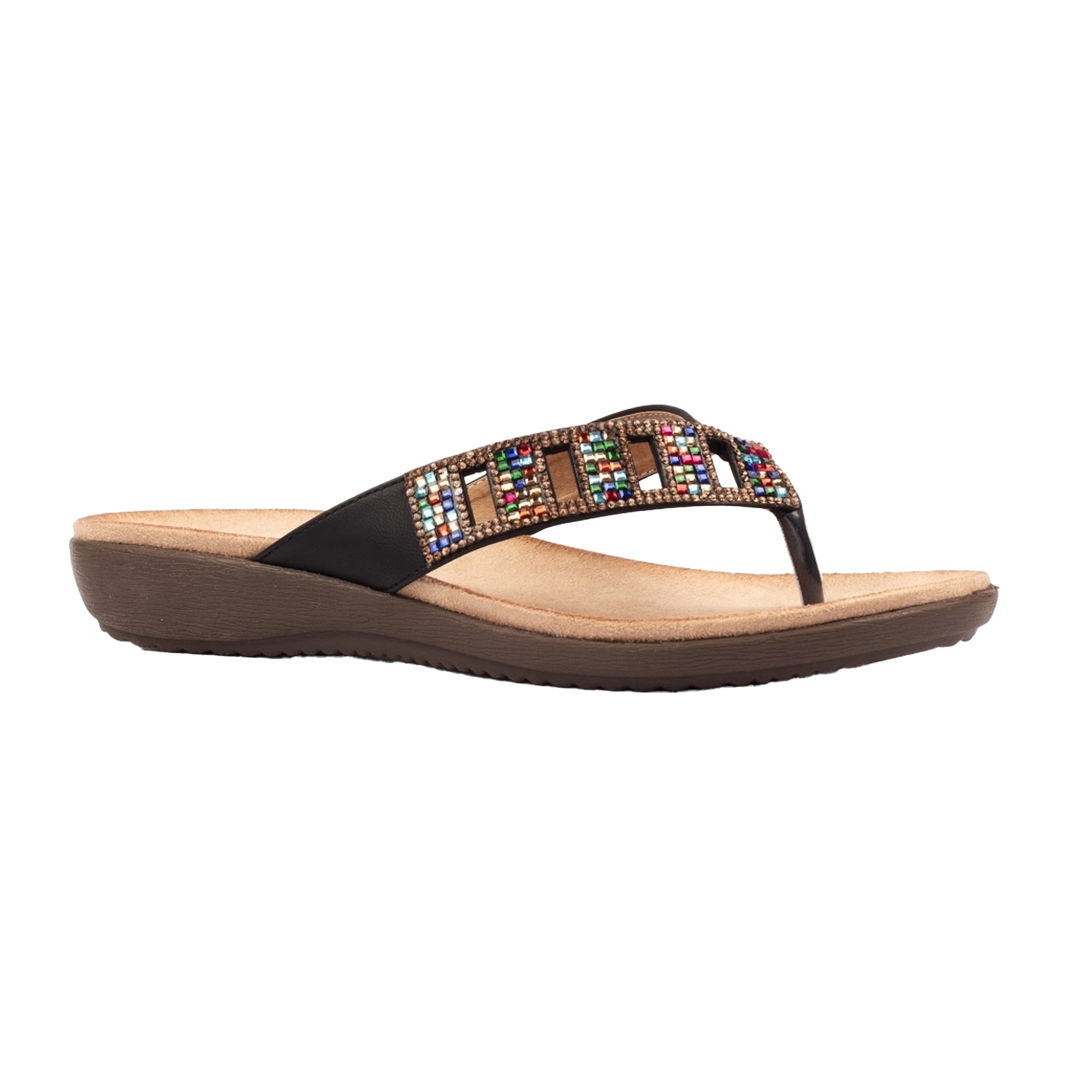 Black - Front - Lunar Womens-Ladies Abigail II Sandals