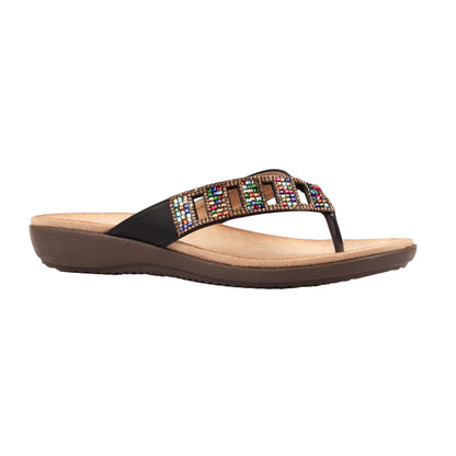 Black - Front - Lunar Womens-Ladies Abigail II Sandals