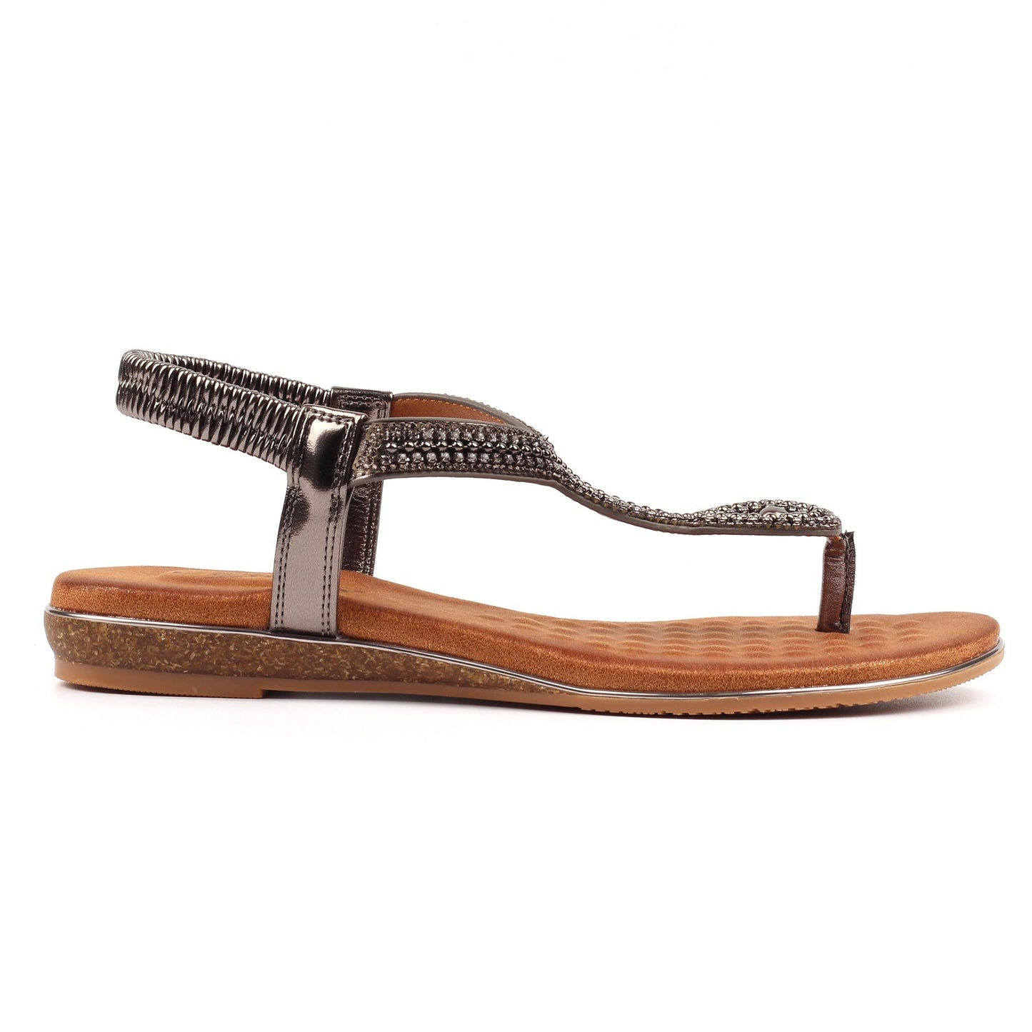 Pewter - Back - Lunar Womens-Ladies Estelle Sandals