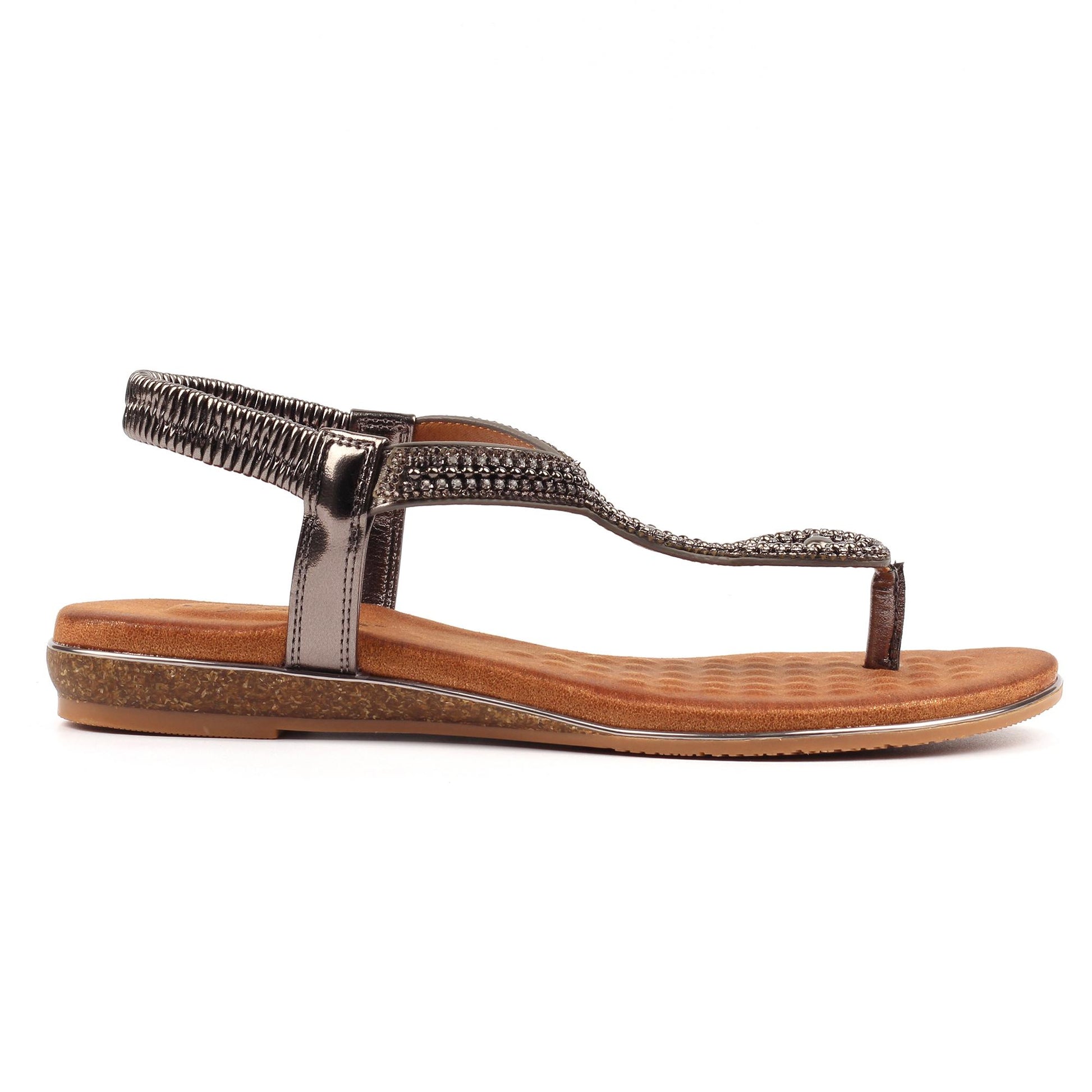 Pewter - Back - Lunar Womens-Ladies Estelle Sandals