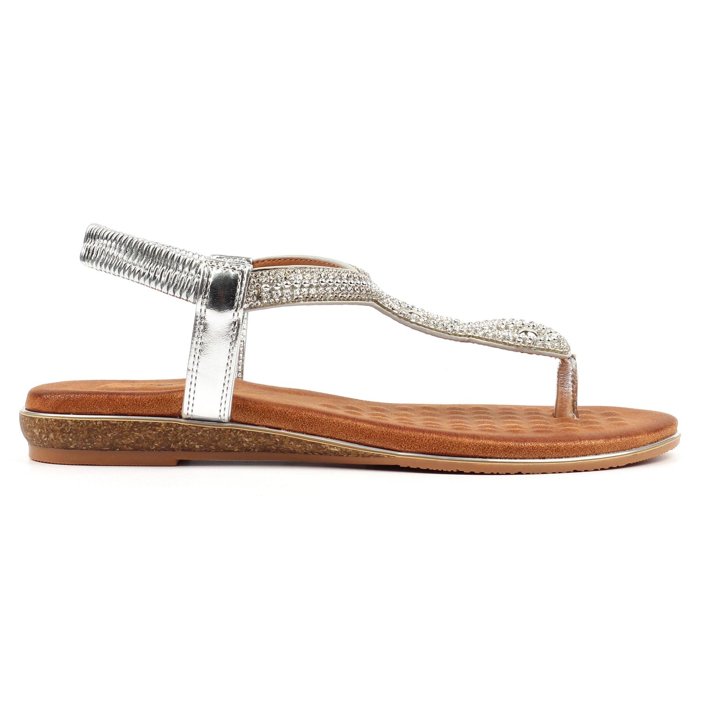Silver - Back - Lunar Womens-Ladies Estelle Sandals