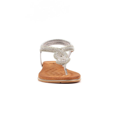 Silver - Side - Lunar Womens-Ladies Estelle Sandals