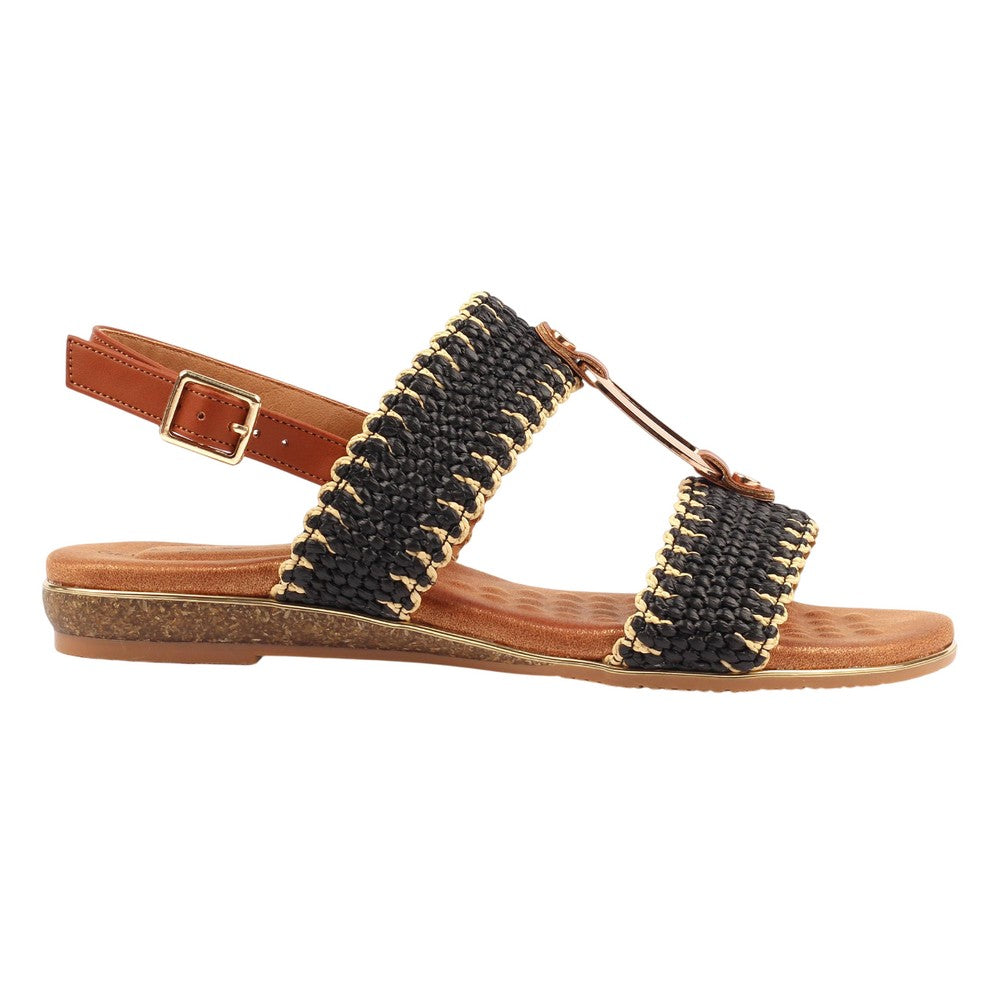 Black - Back - Lunar Womens-Ladies Jules Sandals