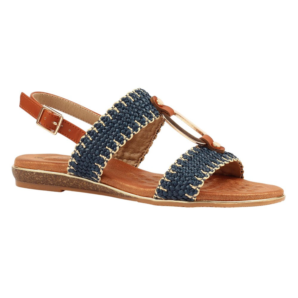 Navy - Front - Lunar Womens-Ladies Jules Sandals