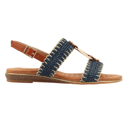 Navy - Back - Lunar Womens-Ladies Jules Sandals