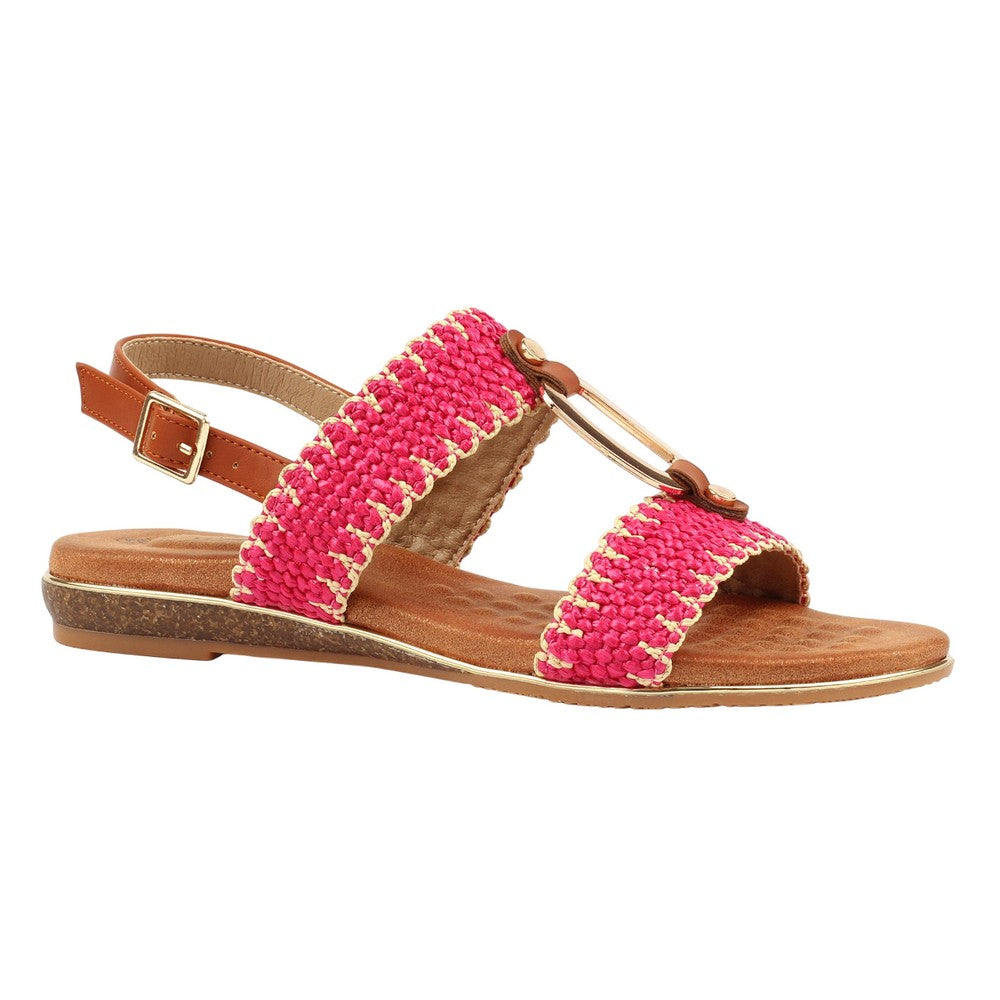 Pink - Front - Lunar Womens-Ladies Jules Sandals