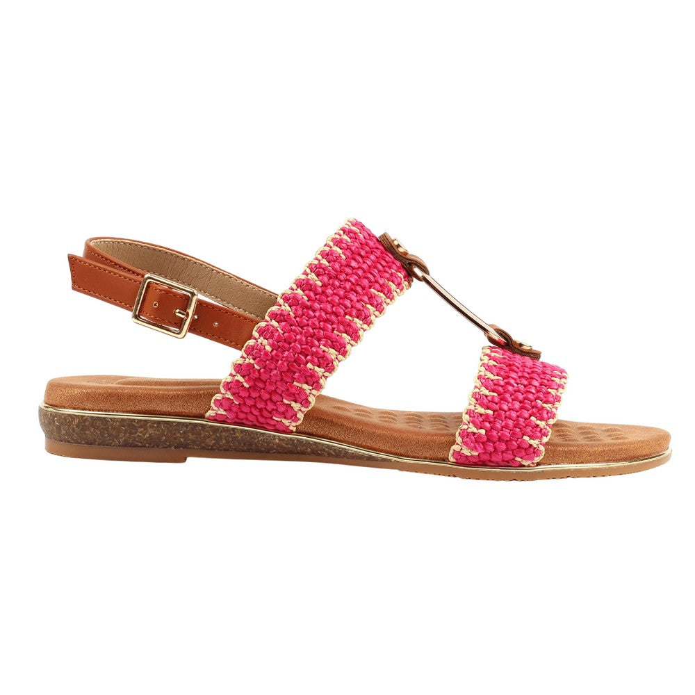 Pink - Back - Lunar Womens-Ladies Jules Sandals