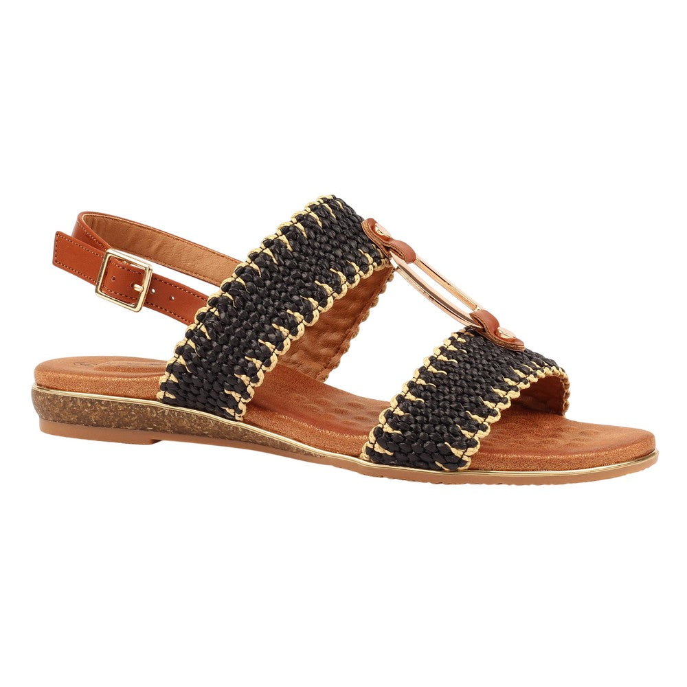 Black - Front - Lunar Womens-Ladies Jules Sandals