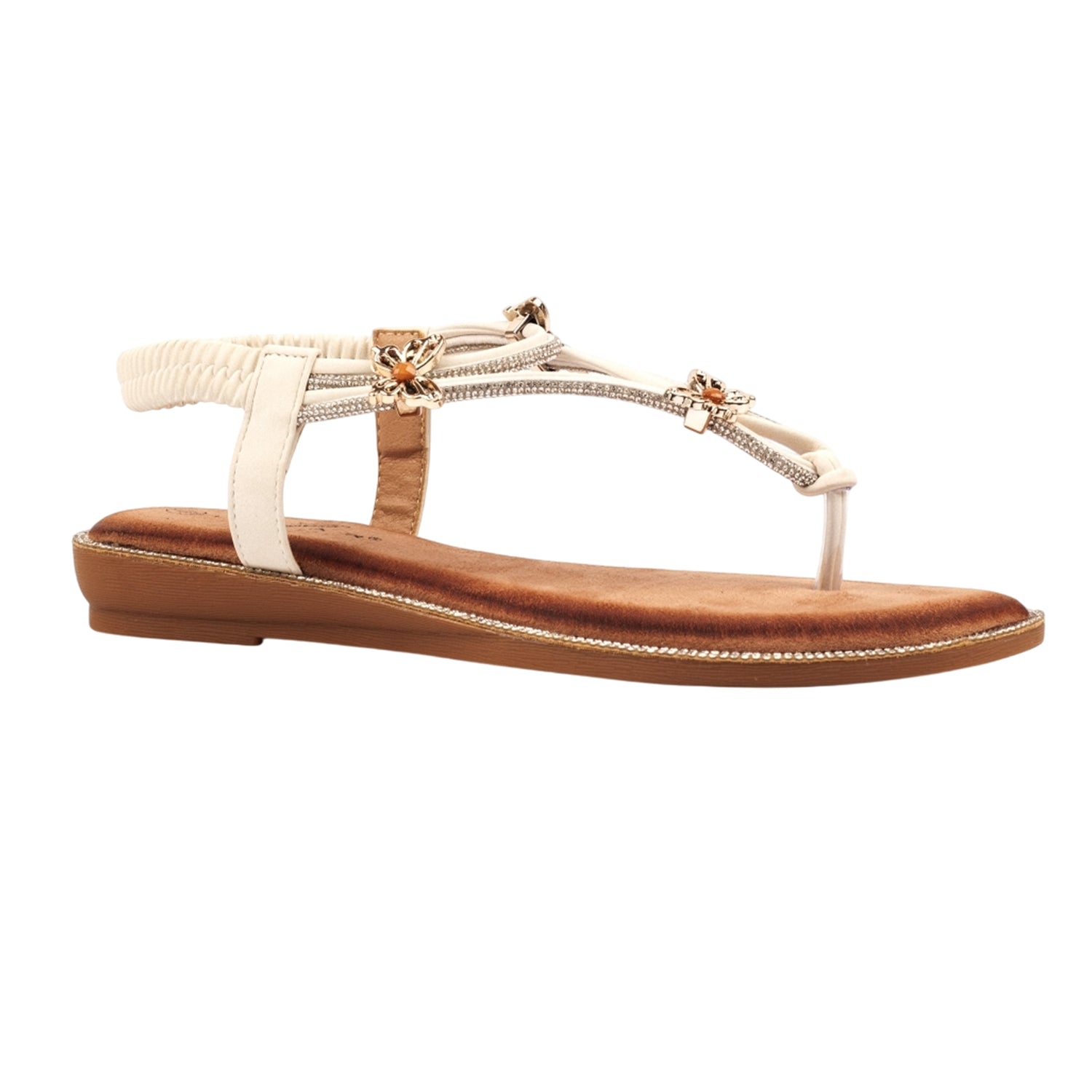 White - Front - Lunar Womens-Ladies Zentara Sandals