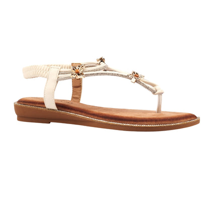 White - Front - Lunar Womens-Ladies Zentara Sandals