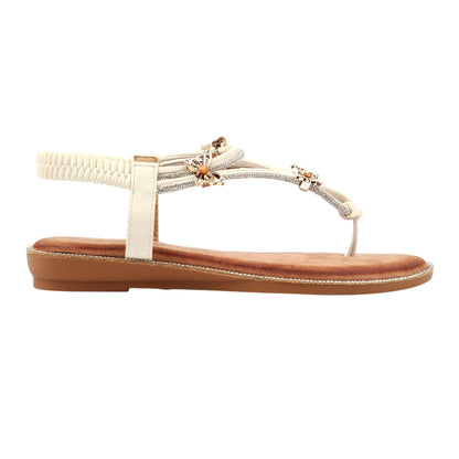 White - Side - Lunar Womens-Ladies Zentara Sandals