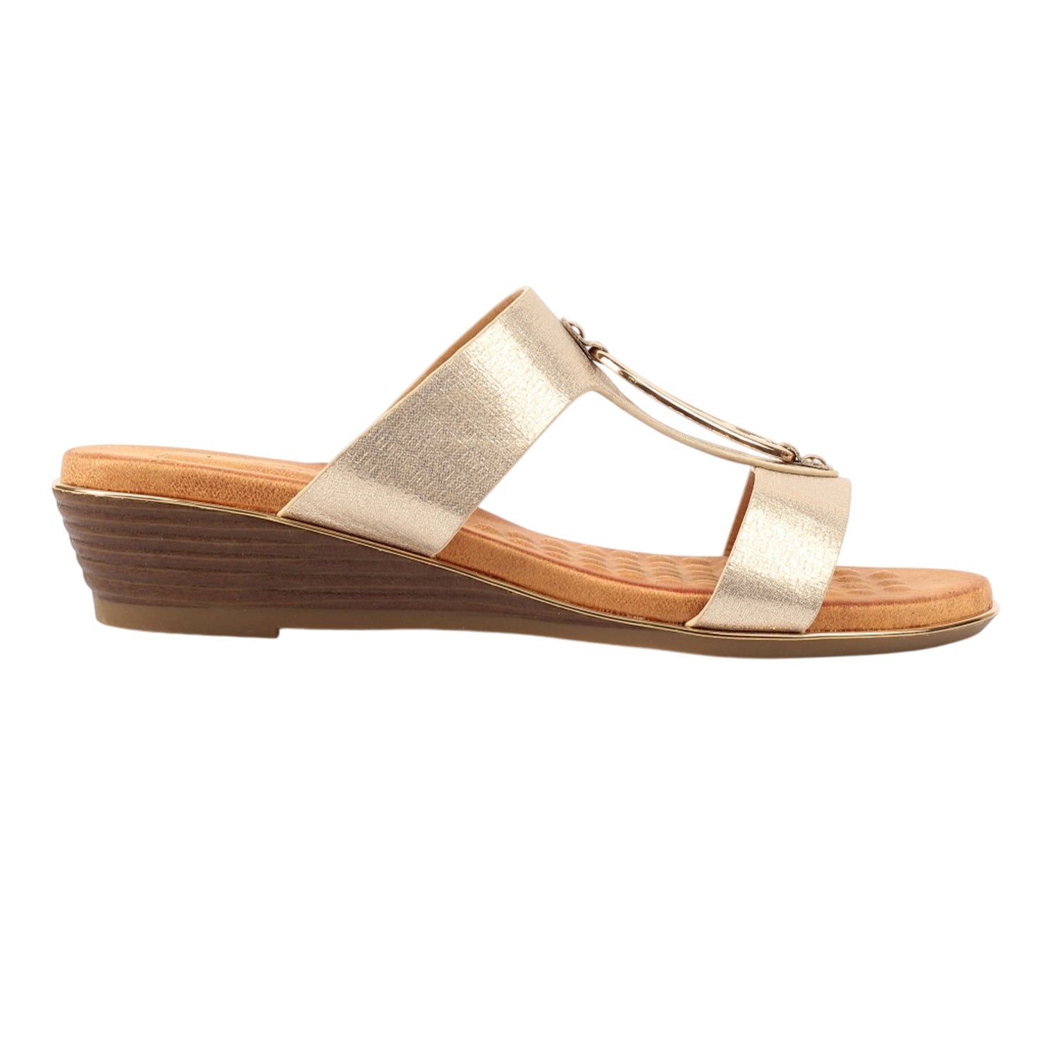 Gold - Side - Lunar Womens-Ladies Claudia Sandals