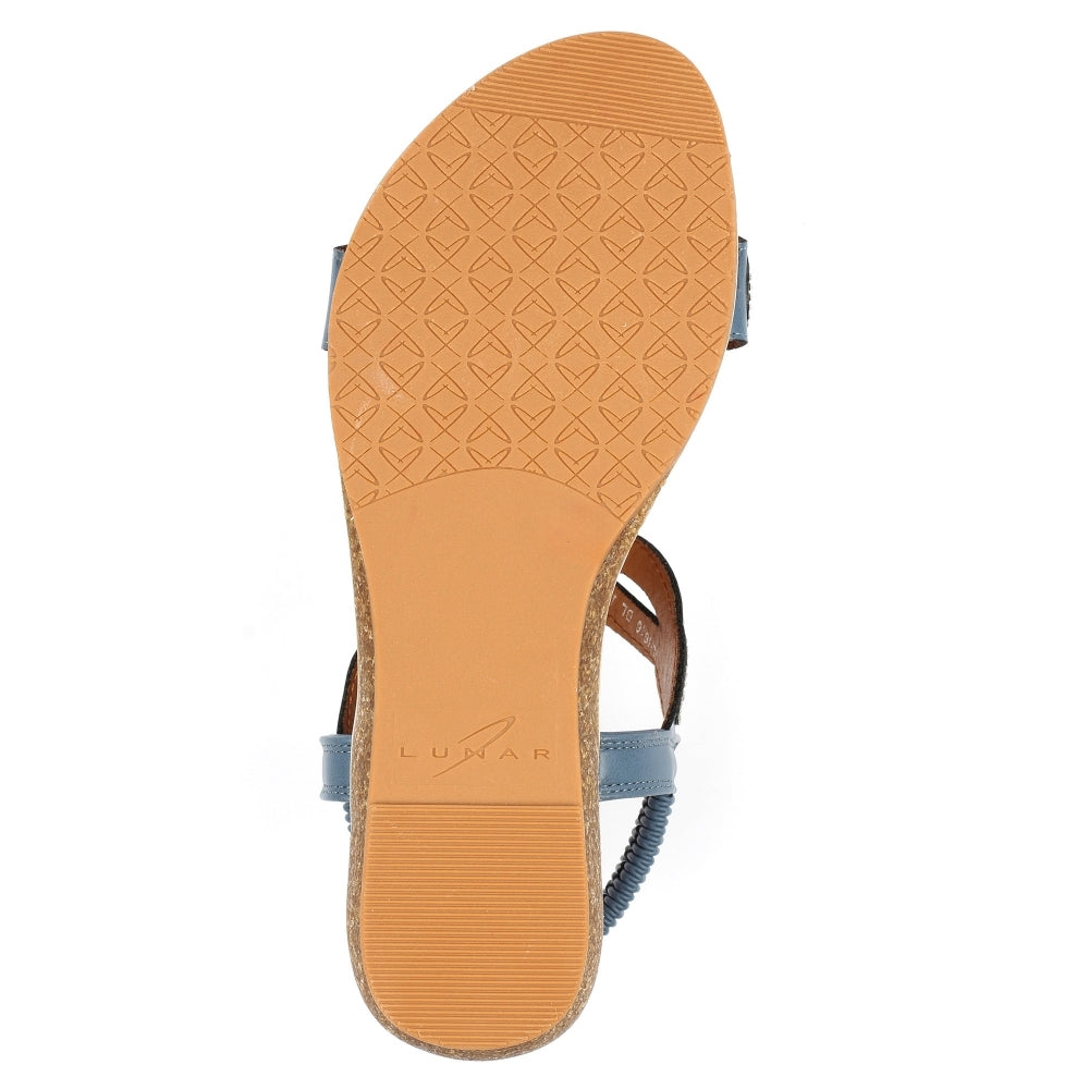 Blue - Pack Shot - Lunar Womens-Ladies Indigo Wide Sandals