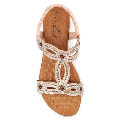 Pink - Lifestyle - Lunar Womens-Ladies Indigo Wide Sandals