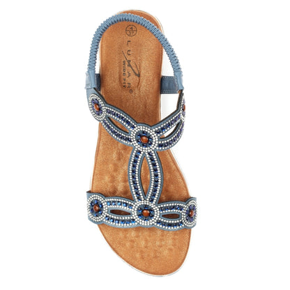 Blue - Lifestyle - Lunar Womens-Ladies Indigo Wide Sandals