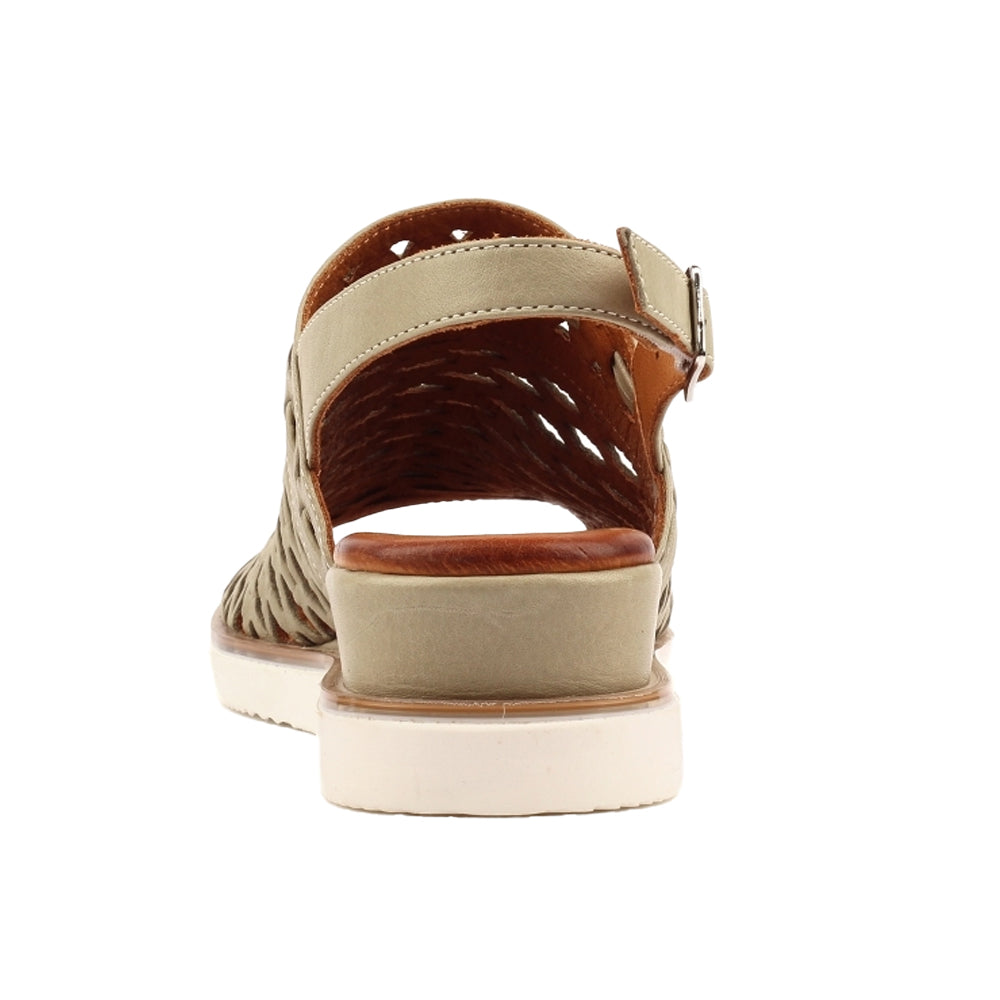 Khaki Green - Back - Lunar Womens-Ladies Hailey Leather Sandals