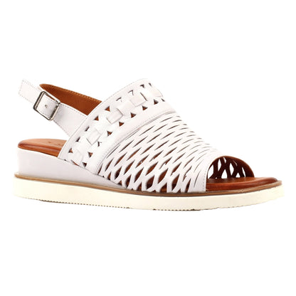 White - Front - Lunar Womens-Ladies Hailey Leather Sandals