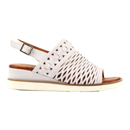 White - Side - Lunar Womens-Ladies Hailey Leather Sandals