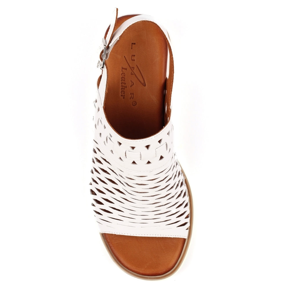 White - Lifestyle - Lunar Womens-Ladies Hailey Leather Sandals