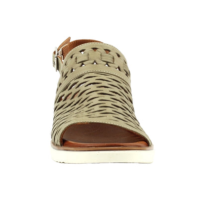 Khaki Green - Pack Shot - Lunar Womens-Ladies Hailey Leather Sandals