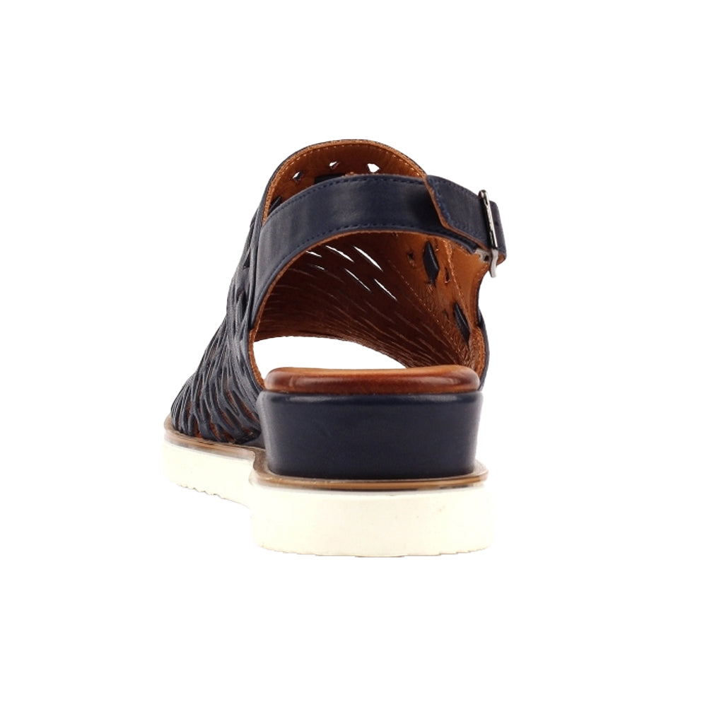 Navy - Back - Lunar Womens-Ladies Hailey Leather Sandals
