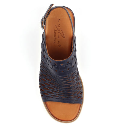 Navy - Lifestyle - Lunar Womens-Ladies Hailey Leather Sandals