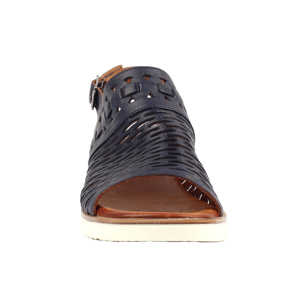Navy - Pack Shot - Lunar Womens-Ladies Hailey Leather Sandals