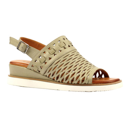 Khaki Green - Front - Lunar Womens-Ladies Hailey Leather Sandals