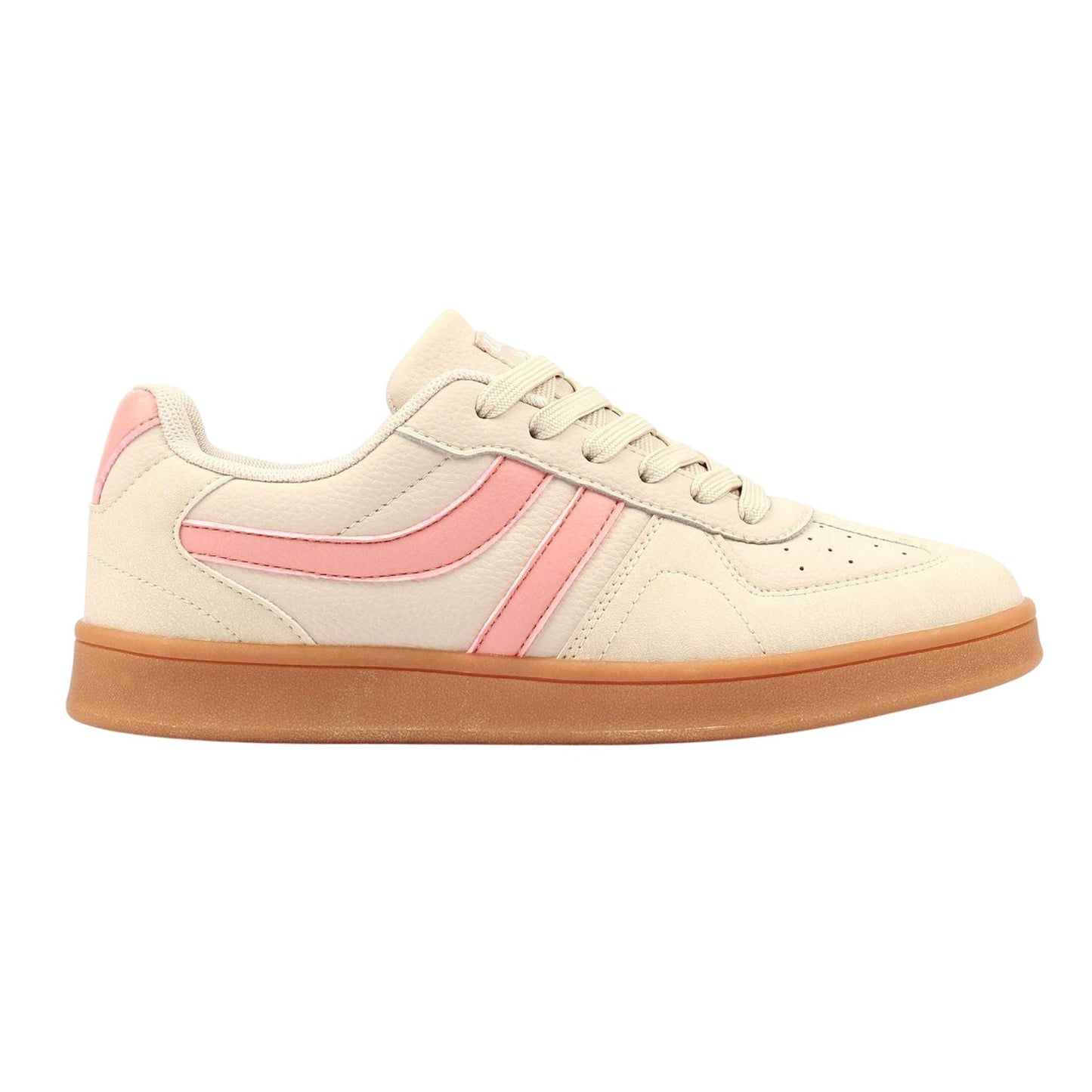 Beige - Back - Lunar Womens-Ladies Melody Trainers