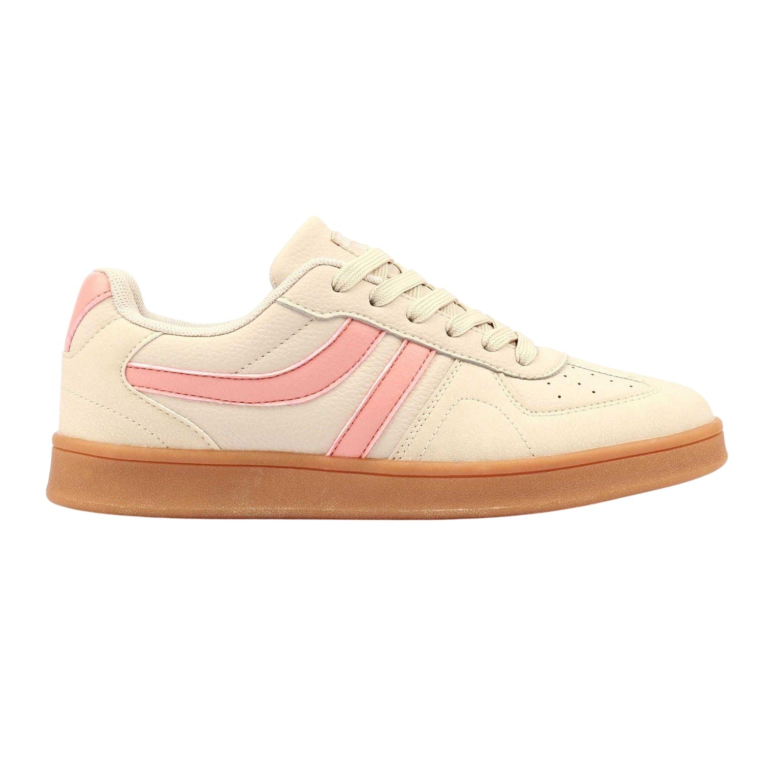 Beige - Back - Lunar Womens-Ladies Melody Trainers