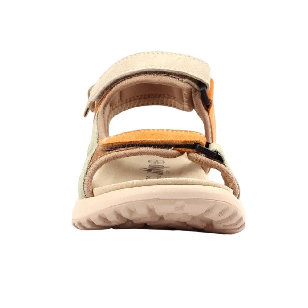 Orange - Pack Shot - Lazy Dogz Womens-Ladies LD Alston Leather Sandals