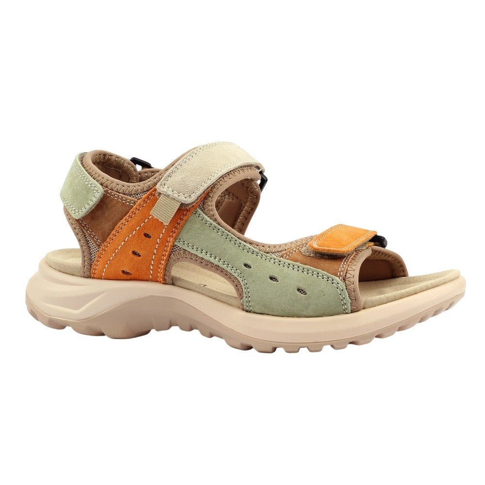 Orange - Front - Lazy Dogz Womens-Ladies LD Alston Leather Sandals