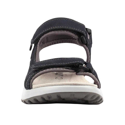 Navy - Back - Lazy Dogz Womens-Ladies LD Riviera Leather Sandals