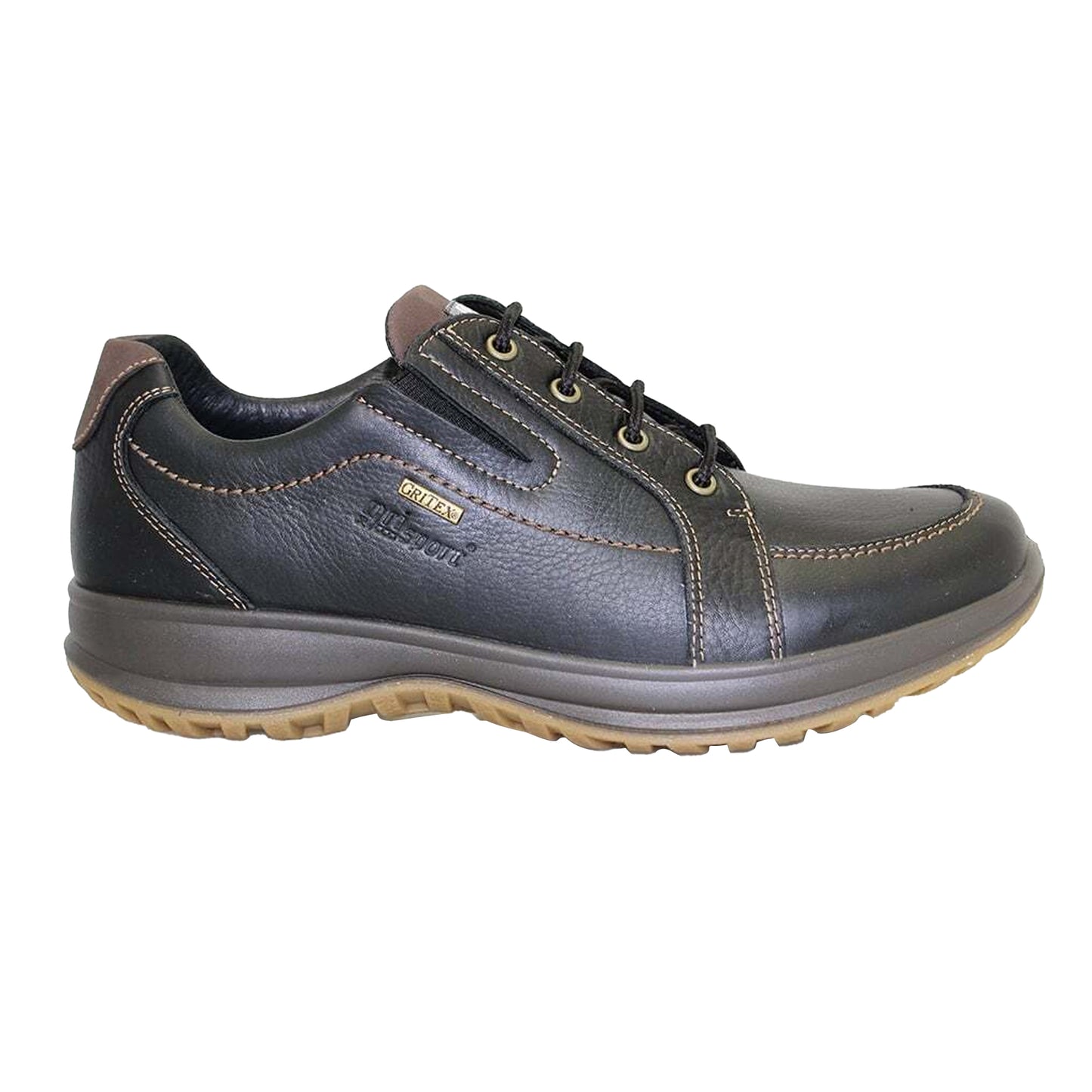 Black - Back - Grisport Mens Ayr Leather Walking Shoes