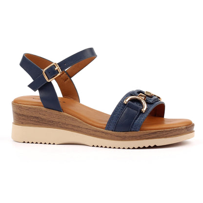 Navy - Front - Lunar Womens-Ladies Kassie Sandals