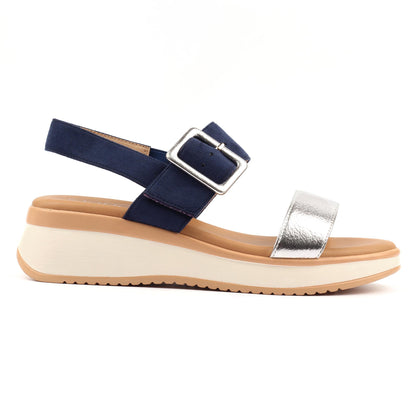Navy - Back - Lunar Womens-Ladies Dion Sandals