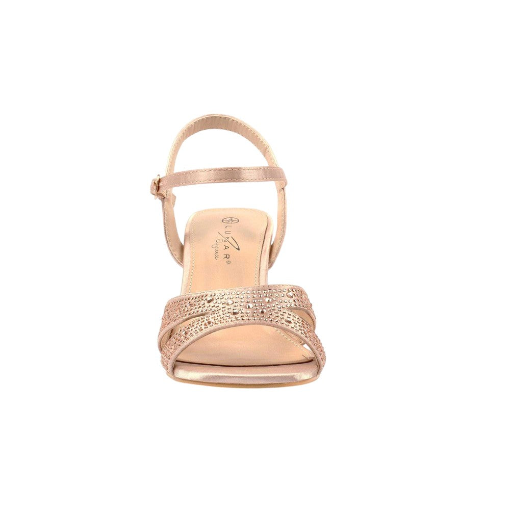 Nude - Side - Lunar Womens-Ladies Nina Block Heel High Heels