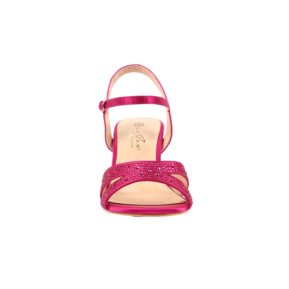Fuchsia - Side - Lunar Womens-Ladies Nina Block Heel High Heels