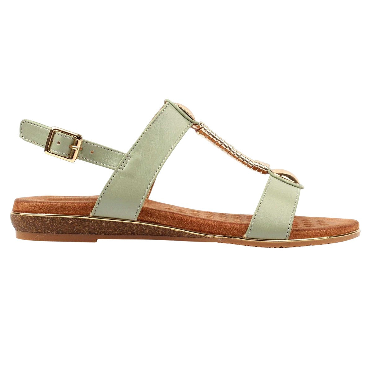 Sage Green - Back - Lunar Womens-Ladies Renoir Sandals