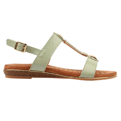 Sage Green - Back - Lunar Womens-Ladies Renoir Sandals