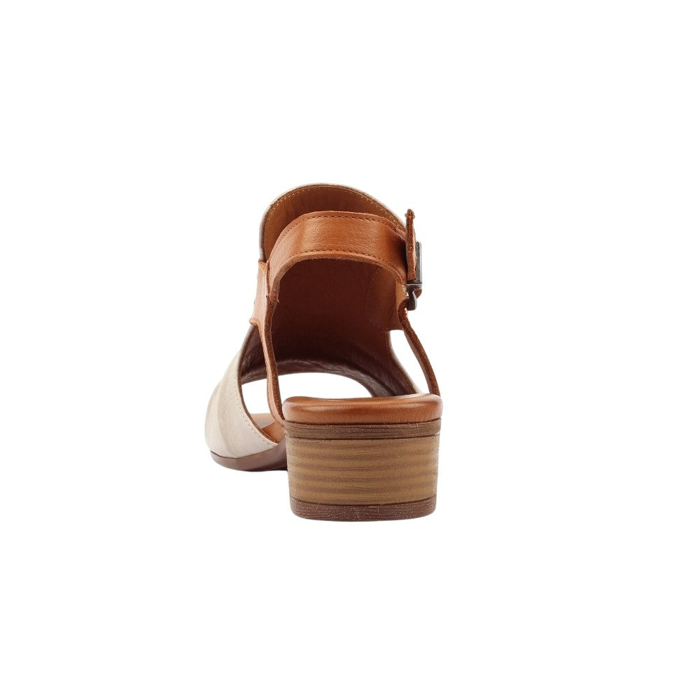 Stone - Back - Lunar Womens-Ladies Jaden Leather Sandals