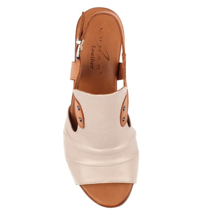 Stone - Side - Lunar Womens-Ladies Jaden Leather Sandals