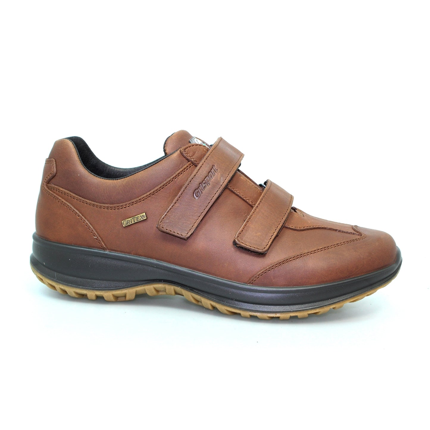 Brown - Back - Grisport Mens Lewis Leather Walking Shoes