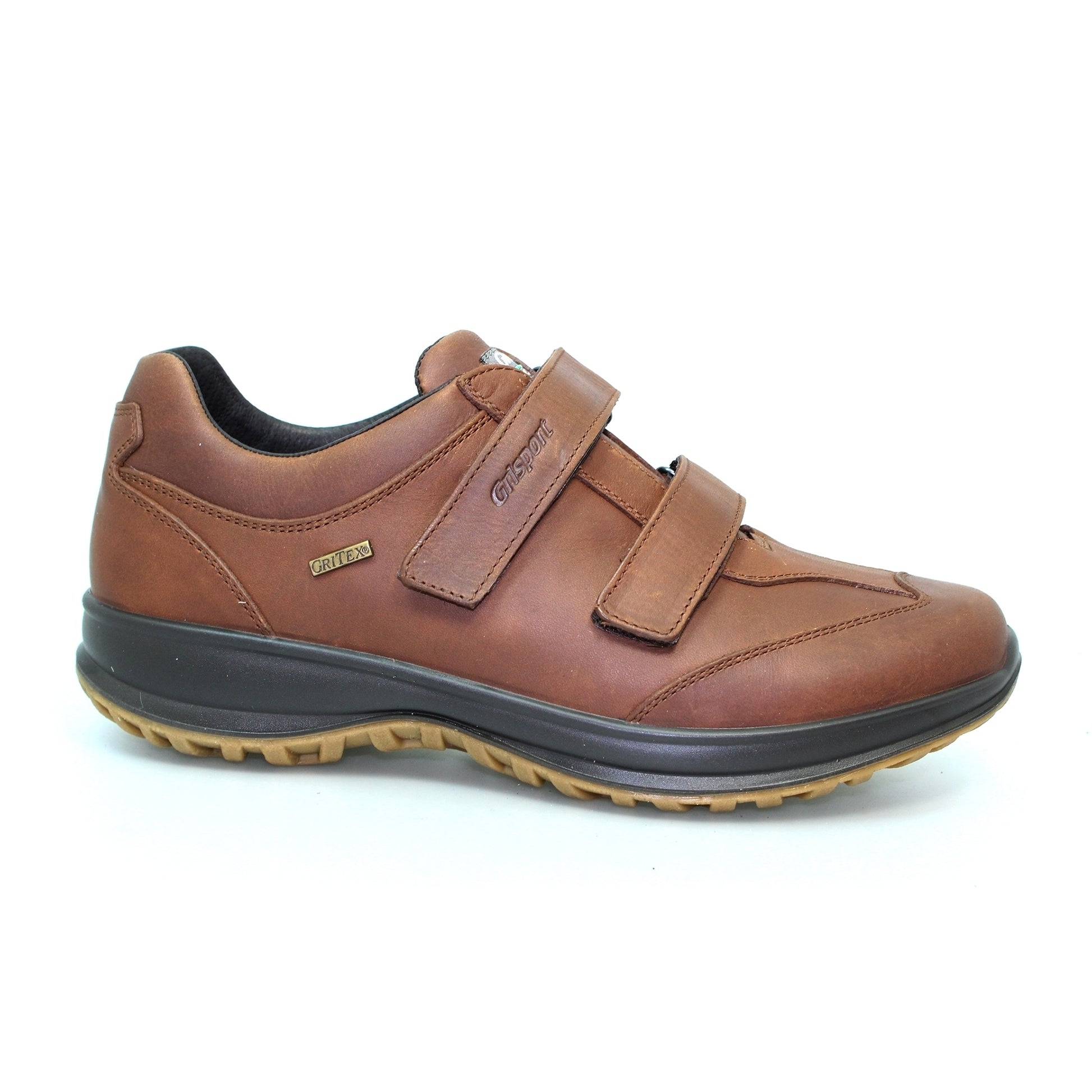 Brown - Back - Grisport Mens Lewis Leather Walking Shoes