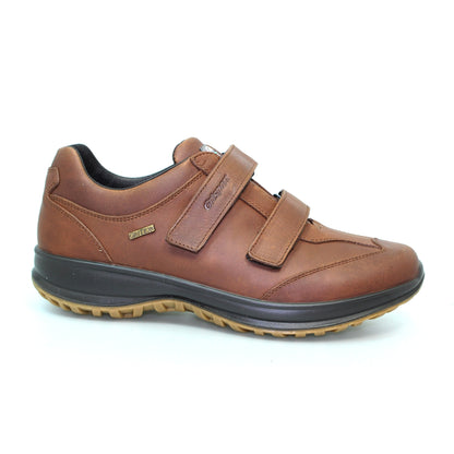 Brown - Back - Grisport Mens Lewis Leather Walking Shoes