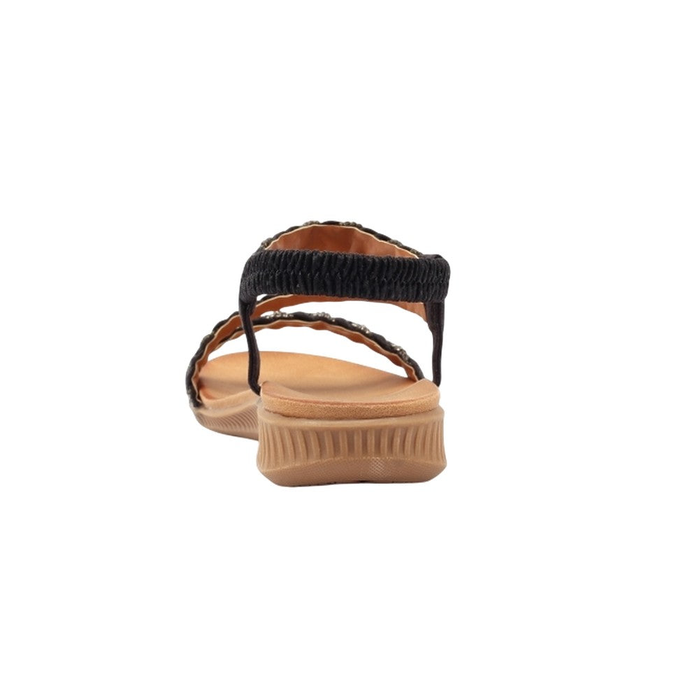Black - Back - Lunar Womens-Ladies Olivia Sandals