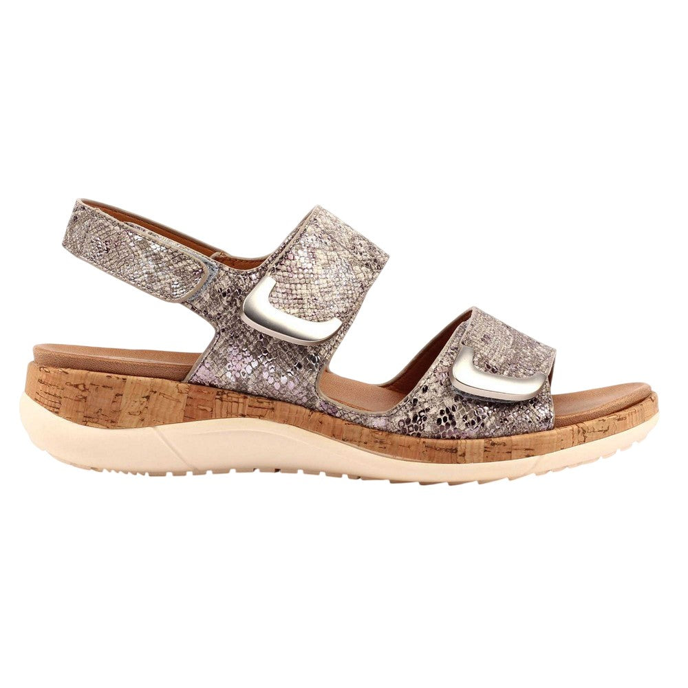 Pewter - Back - Lunar Womens-Ladies Beatrice Touch Fastening Sandals