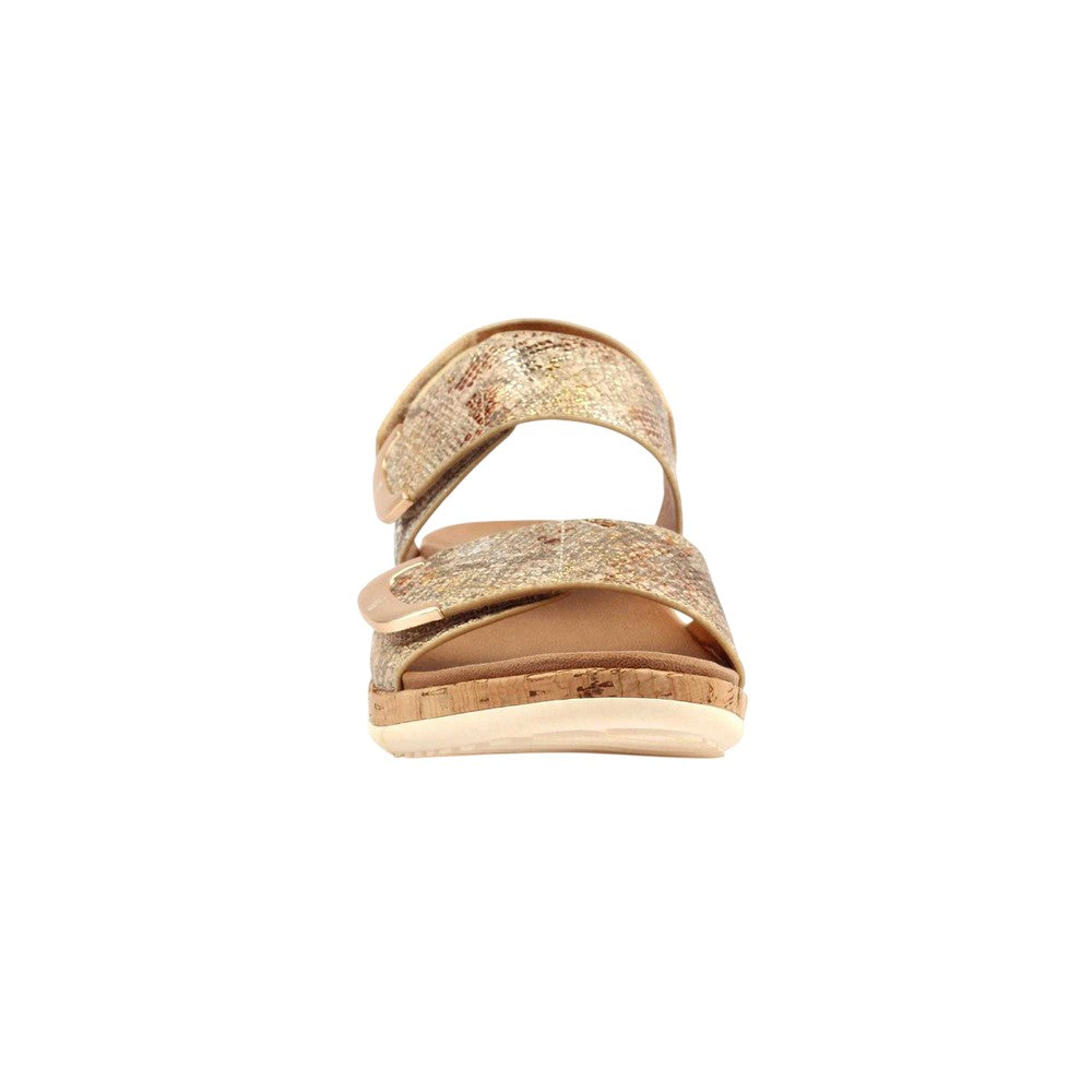 Gold - Side - Lunar Womens-Ladies Beatrice Touch Fastening Sandals