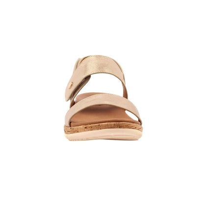 Gold - Side - Lunar Womens-Ladies Riley Touch Fastening Sandals