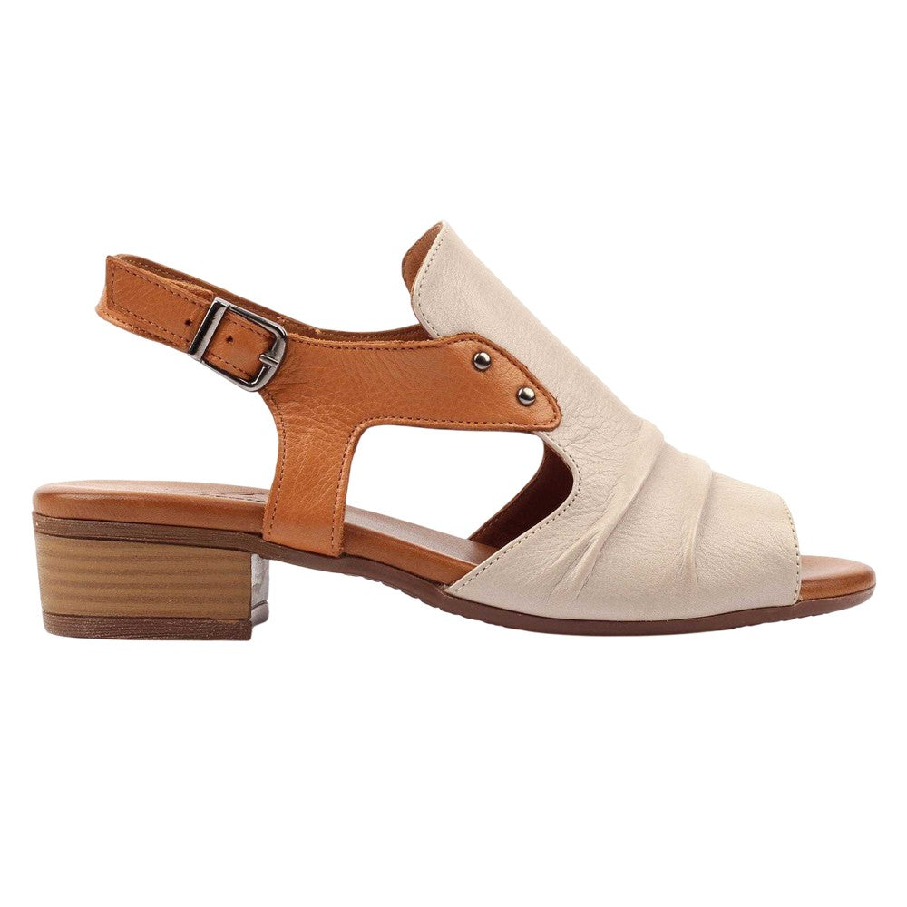 Stone - Back - Lunar Womens-Ladies Jaden Leather Sandals